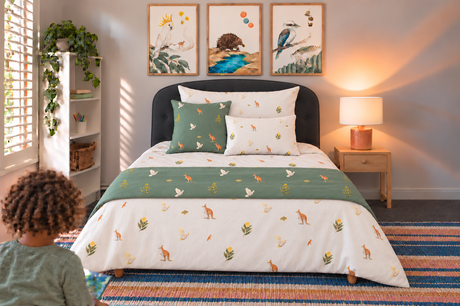 Coordinated room styling, approximate editorial view.