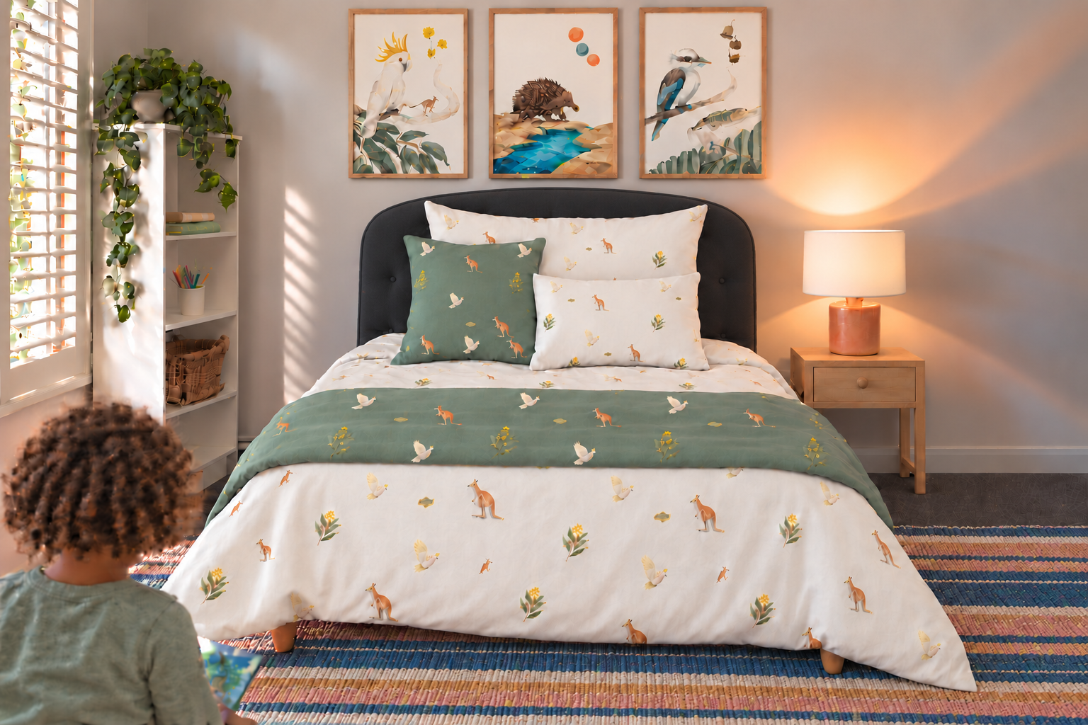 Coordinated room styling, approximate editorial view.