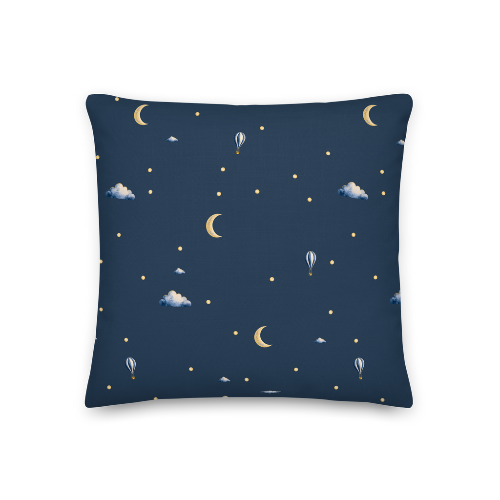 Moonrise filled square cushion shown from the front.