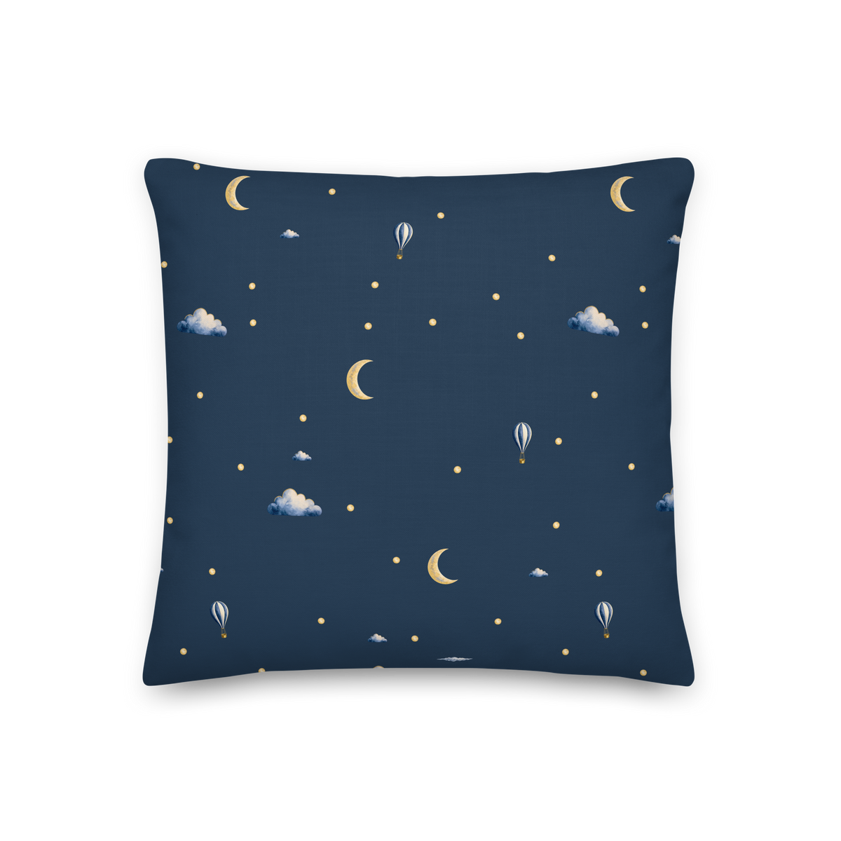 Moonrise filled square cushion shown from the front.