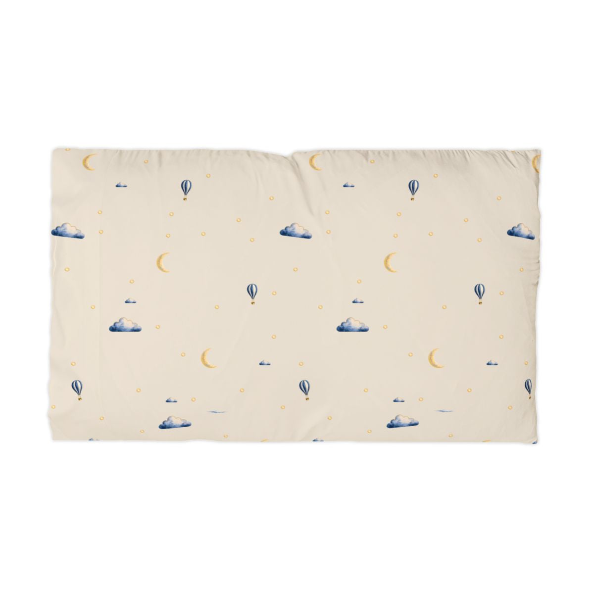 One Moonrise standard pillowcase shown flat with its printed front and cuff.