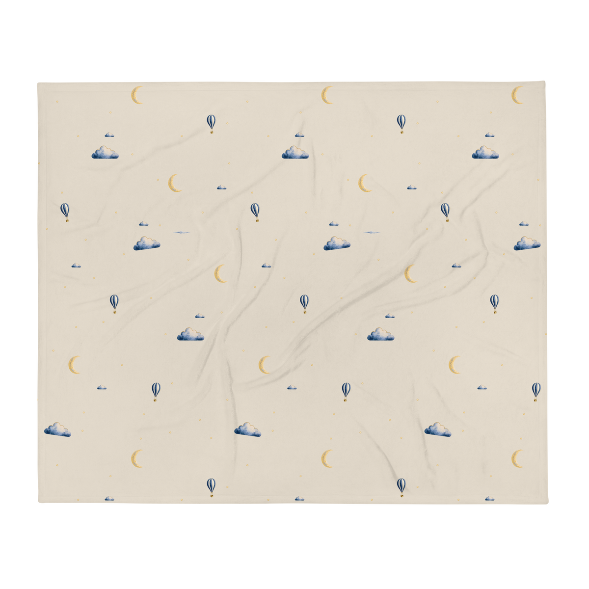 Moonrise hemmed throw shown flat with its printed front.