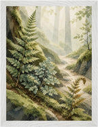Mosswood Trail Fern by the Stream, Size: 30 × 40 cm, Frame colour: White; supplier product preview.
