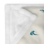 Seaglass Shore Throw, folded view with the light reverse visible.