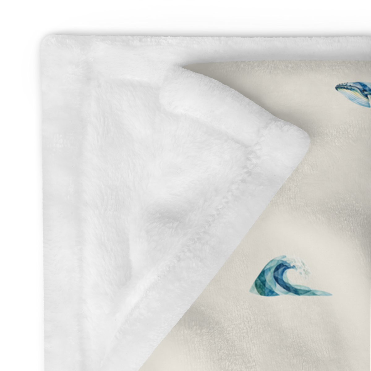 Seaglass Shore Throw, folded view with the light reverse visible.