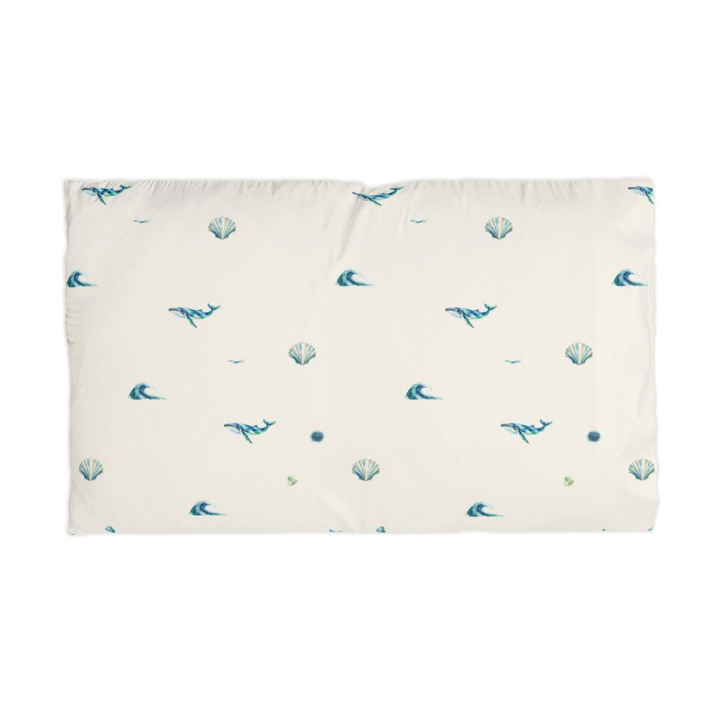 Seaglass Shore Pillowcase, flat printed reverse view.