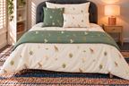 Bush Picnic Twin Cotton Duvet Cover, product view in the collection room.