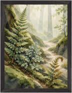 Mosswood Trail Fern by the Stream, Size: 30 × 40 cm, Frame colour: Black; supplier product preview.