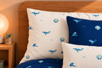 Seaglass Shore Pillowcase, product view in the collection room.
