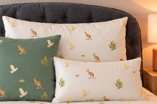 Bush Picnic Pillowcase, product view in the collection room.