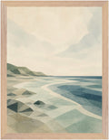 Seaglass Shore Rocky Shore, Size: 30 × 40 cm, Frame colour: Wood; supplier product preview.